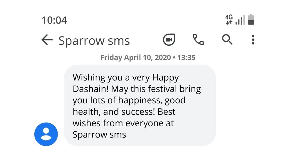 Sparrow sms demo message with sender id